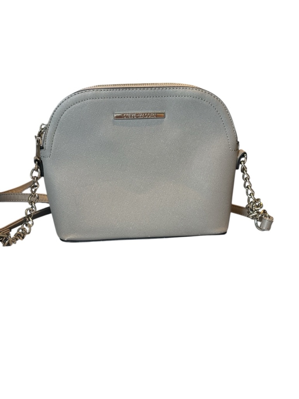Steve Madden Metallic Silver Dome Crossbody Bag